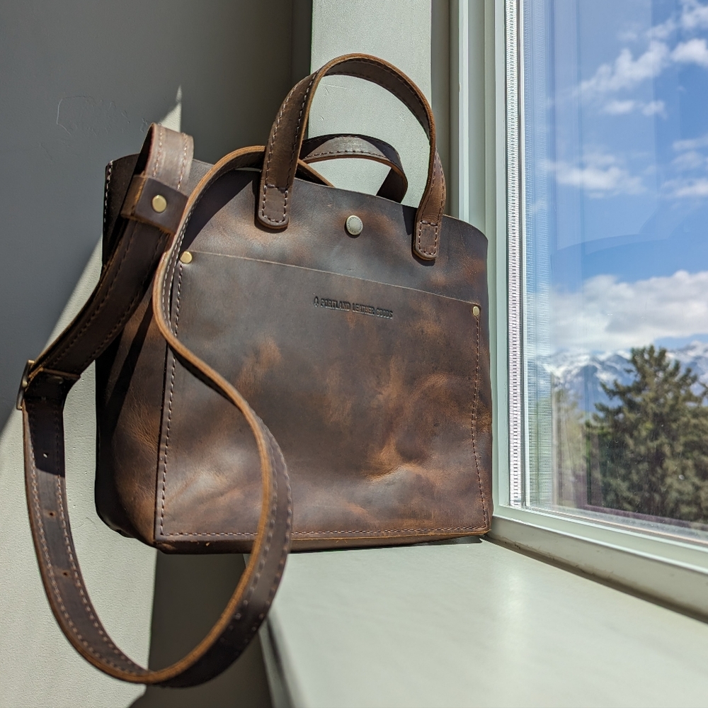 Portland Leather Canyon Mini Crossbody with hide stamp